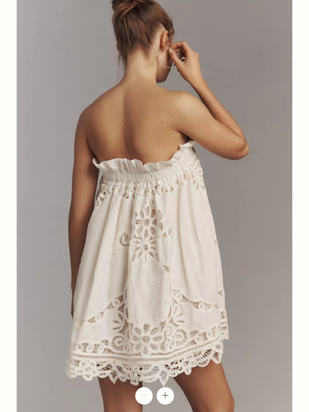 Anthropologie Maeve Strapless Lace Mini Dress - Picture 3 of 5
